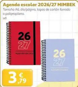 Alcampo MIMBEK Agenda escolar 2026/27 oferta