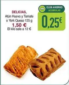 Masymas Delicias de jabugo - atún huevo y tomate o york queso oferta