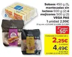 Carrefour Vega pas - sobaos, mantecadas sin lactosa o mojicones oferta