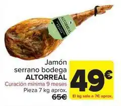 Carrefour Altorreal - jamón serrano bodega oferta