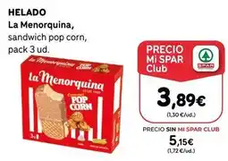 SPAR Gran Canaria La menorquina - helado oferta