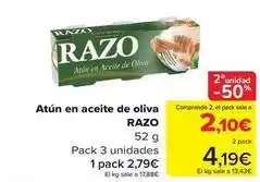 Carrefour Razo - atun en aceite de oliva oferta