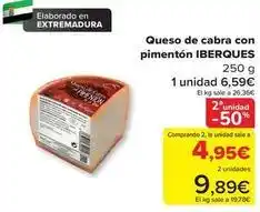 Carrefour Iberques - queso de cabra con pimenton oferta