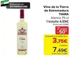 Carrefour Tiara - vino de la tierra de extremadura oferta