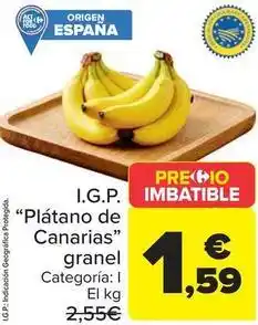 Carrefour I.g.p. “plátano de canarias granel oferta