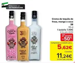 Carrefour 38 - crema de tequila de fresa, mango o coco oferta
