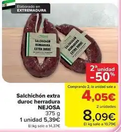 Carrefour Nejosa - salchichon extra duroc herradura oferta