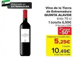 Carrefour Quinta alavde - vino de la tierra de extremadura oferta