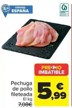 Carrefour Pechuga de pollo fileteada oferta