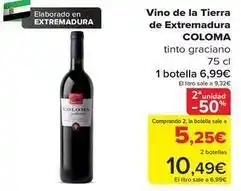 Carrefour Coloma - vino de la tierra de extremadura oferta