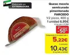 Carrefour Farcedo - queso mezcla semicurado pimentonado oferta