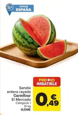 Carrefour Carrefour el mercado - sandía entera rayada oferta