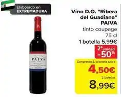 Carrefour Paiva - vino d.o. ribera del guadiana oferta