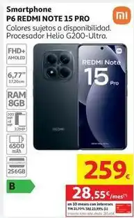 Alcampo Xiaomi - p6 redmi note 15 pro oferta
