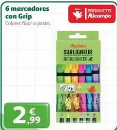 Alcampo Auchan - 6 marcadores con grip oferta