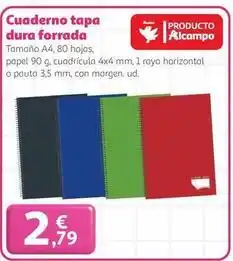 Alcampo Auchan - cuaderno tapa dura forrada oferta