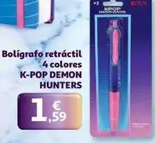 Alcampo Boligrafo retractil 4 colores k-pop oferta