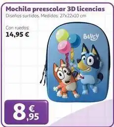 Alcampo Bluey - mochila preescolar 3d licencias oferta