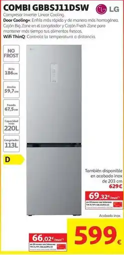 Alcampo Lg - combi gbbs3j11dsw oferta
