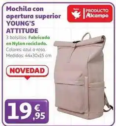 Alcampo Auchan - mochila con apertura superior young's attitude oferta