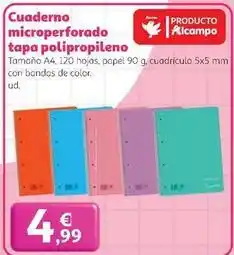 Alcampo Alcampo - cuaderno microperforado tapa polipropileno oferta
