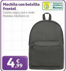 Alcampo Alcampo - mochila con bolsillo frontal oferta