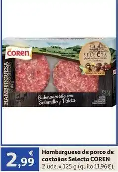 Alcampo Coren - hamburguesa de porco de castañas oferta