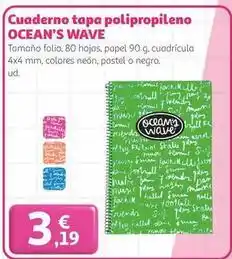 Alcampo Wave - cuaderno tapa polipropileno oferta
