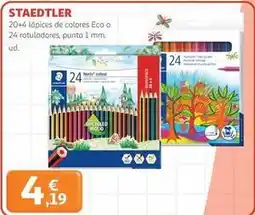 Alcampo Staedtler - 20+4 lápices de colores eco o 24 rotuladores, punta 1 mm oferta