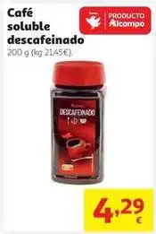 Alcampo Alcampo - café soluble descafeinado oferta