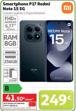 Alcampo Redmi Note 15 Smartphone P17 5G oferta