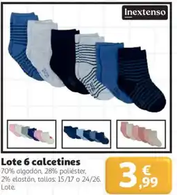 Alcampo Inextenso Lote 6 calcetines oferta