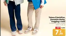 Alcampo Tejano 5 bolsillos, pantalón denim, tregging o twili oferta