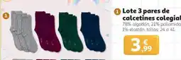 Alcampo Lote 3 pares de calcetines colegial oferta