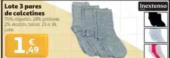 Inextenso Lote 3 pares de calcetines