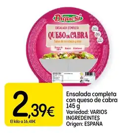 Dialprix Ensalada completa con queso de cabra oferta