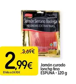 Dialprix ESPUÑA Jamón curado loncha fina oferta