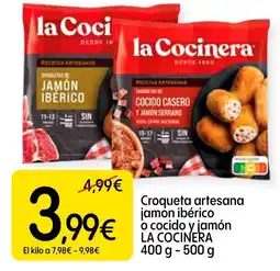 Dialprix LA COCINERA Croqueta artesana jamon ibérico o cocido y jamón oferta