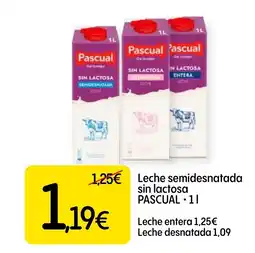 Dialprix PASCUAL Leche semidesnatada sin lactosa oferta