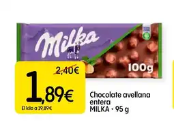 Dialprix MILKA Chocolate avellana entera oferta
