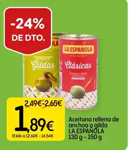 Dialprix LA ESPAÑOLA Aceituna rellena de anchoa o gilda oferta