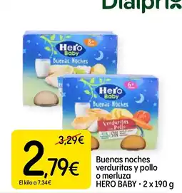 Dialprix HERO BABY Buenas noches verduritas y pollo oferta