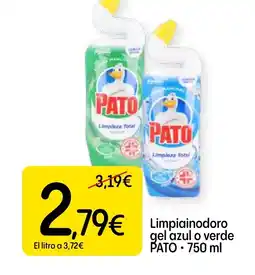 Dialprix PATO Limpiainodoro gel azul o verde oferta