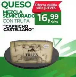 Quality Supermercados CAPRICHO CASTELLANO Queso mezcla semicurado 16,9 con trufa oferta