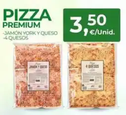 Quality Supermercados Pizza premium jamón york y queso 4 quesos oferta