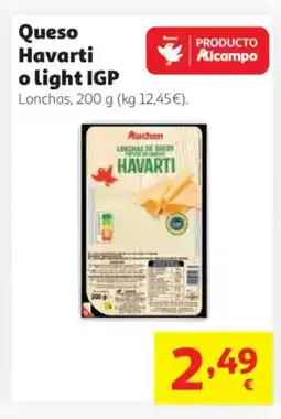 Alcampo Queso Havarti o light IGP oferta