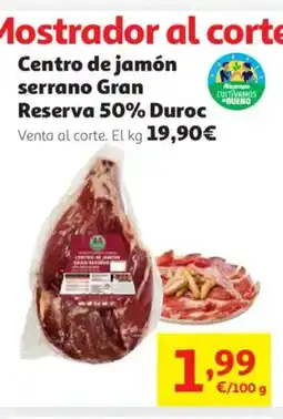 Alcampo Centro de jamón serrano Gran Reserva 50% Duroc oferta