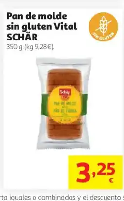 Alcampo SCHÄR Pan de molde sin gluten Vital oferta