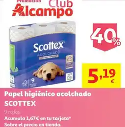 Alcampo SCOTTEX Papel higiénico acolchado oferta