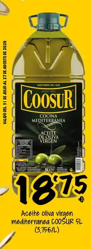 Supermercados MAS COOŠUR Aceite oliva virgen mediterranea oferta